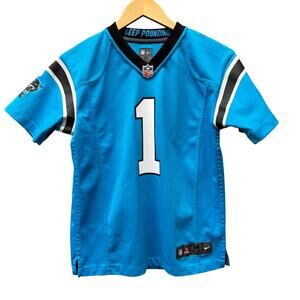 Carolina Panthers Jersey Youth Medium #1 Cam Newton Blue Nike NFL